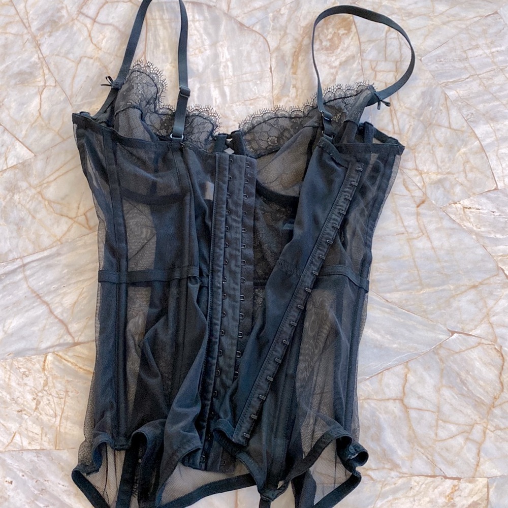 Victoria's Secret Corset Garter Slip Lace 34D Black - Picture 11 of 12